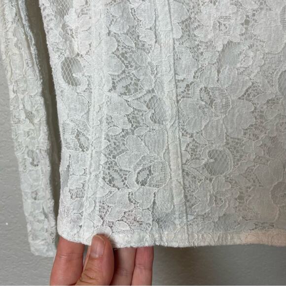 JENNIFER LOPEZ Cream Lace Corset Fitted Cropped Jacket Size XS - Picture 4 of 7